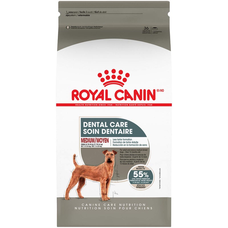 Royal Canin Canine Care Nutrition Medium Dental Care Adult Dry Dog Food, 28 lb Bag - Image 1